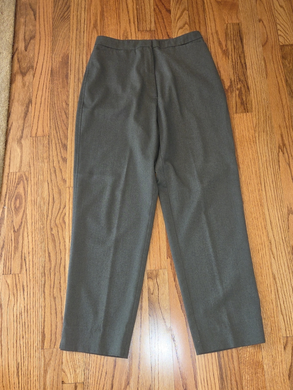 Vtg Emma James-Liz Claiborne Olive Gray Straight-Leg Trousers Size: 6
